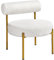 Yaheetech Fauteuil et Chaise de Relaxation de Salon Design Géométrique Élégant Doré Fauteuil d'appoint Bouclé 1/Blanc