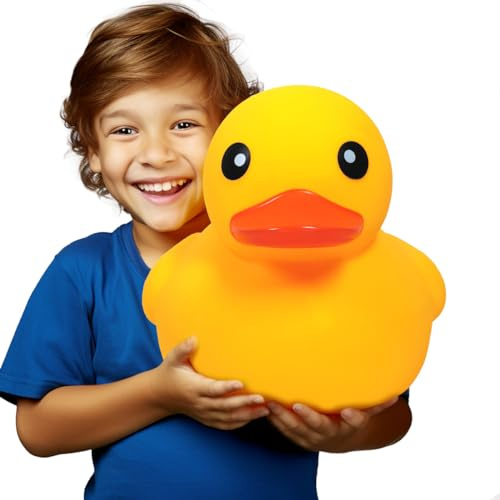 Kalafona Riesige Gummi-Ente, 33 cm, groß, riesige Jumbo-Ente, Badespielzeug, kein Bebe-Lärm, kein Loch, Badewannenspielzeug für Babyparty, Geburtstag, Strand, Sommer, Pool, Partygeschenke