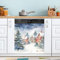JIPONI Magnetische Abdeckung für Geschirrspüler, Weihnachtsbaum, Schnee, Geschirrspüler, magnetisch, Küche, Kunstdekoration, Geschirrspüler, magnetischer Aufkleber, 58 x 66 cm (B x H)