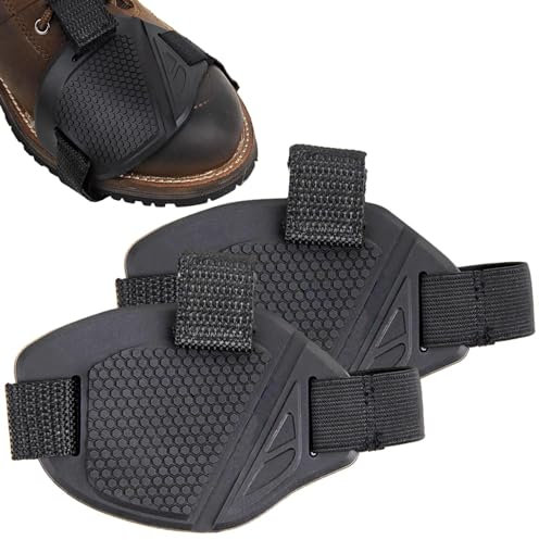 Anwangda 2 Stück Motorrad Schuhschutz, Motorrad Gangschaltung Schutz Pad, Einstellbarem Gummi Motorrad Schuhabdeckung, rutschfest & Anti-Fall(Schwarz)