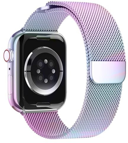 Bracelets Compatible Avec Bracelet Apple Watch SE 40mm 41mm 38mm 42mm, Bracelets iWatch Femme/Homme, Bracelet en Acier Inoxydable Metal Milanais Magnetique pour Apple Watch Serie 10 9 8 7 6 5 4 3 SE2