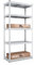 baudim - Metallregal: Flexibles Stahlregal für Lager und Keller, 5 Metall-Böden verzinkt, 180x90x40 cm, Robustes Steckregal mit anpassbaren Metall-Böden, Lastenregal 875 kg