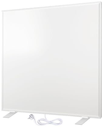 Panel radiante eléctrico WarmlyYours, calor infrarrojo, 400 W, blanco, 60x60 cm, de pie, funcionamiento silencioso, de aluminio