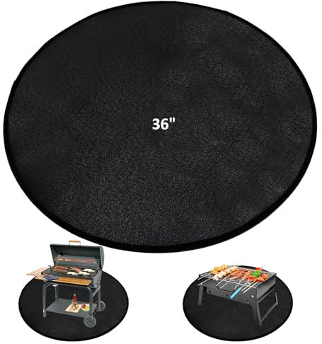 JNUYISW Tappetino Ignifugo, 36 Rotondo Tappetino per Camino Resistente al Calore Impermeabile Pieghevole Stuoia Ignifugo Stuoia per Prato, Pavimento, Patio, Terrazza, Barbecue, Grill