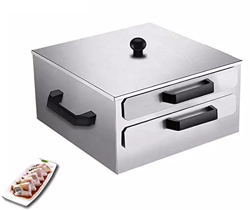 Máquina Vaporera Para Rollos De Fideos De Arroz, Vaporera Para Rollos De Fideos Al Vapor De Acero Inoxidable De 2 Capas Con Tapa Superior Que Se Puede Abrir Y 3 Bandejas De Acero Inoxidable, Cocina S