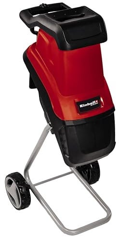 Einhell 2500W Electric Garden Shredder - Reversible Steel Blades, Large Funnel Opening, Safety Shut-Off - GC-KS 2540 Mulcher for Leaves and Branches with Debris Bag