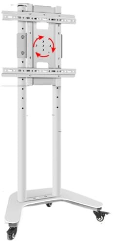 Universal TV Stand, Mobile TV Cart On Wheels Rolling TV Stand For 32 To 60 Inch Flat Screen TVs, Tall TV Floor Stand, Height Adjustable TV Base Stand(Color:White)