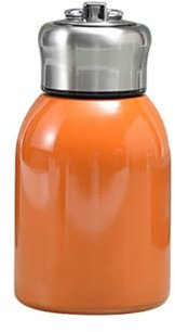 Dvagoent Borraccia Piccola da Borsetta Doppio Strato Thermos Piccolo per Caffè Vuoto Mini Borraccia, con Passante per Il Trasporto, Dimensioni Compatte, 220g, 300ml, Acciaio Inox (Arancione)