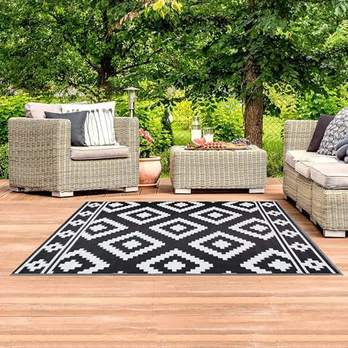 HGTRH Tapis Exterieur Terrasse Resistant A La Pluie, Tapis D'ExtéRieur pour Salon De Jardin Tiss PolypropylèNe RéSistant à l'usure Tapis D'ExtéRieur Camping ImperméAble Antidérapant