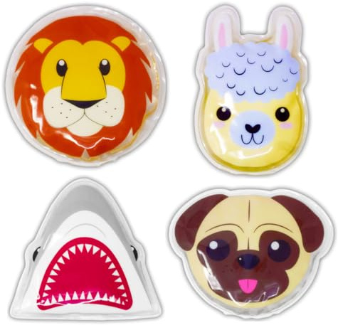 Dynamik - 2-in-1 Reusable Hot & Cold Kids Gel Pack - Pack of 4. Childrens Cold Compress for Relief from Fevers, Bumps, Bruises, Cuts & Injuries. Allergy-Free and Leak Resistant.