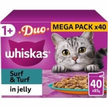 DhaWhiskas + Cat Pouches Duo Surf & Turf in Jelly 4x85g MAS