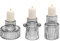 3er Windlicht Glas Set,2-in-1 Grau Teelichthalter Kerzenständer,Kerzenhalter Stabkerze Votivkerzenhalter für Deko Wohnzimmer,Teelicht Weihnachten Tischdeko,Hochzeitsessen,Partylite
