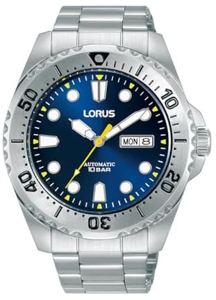 LORUS Herren Analog Automatik Uhr mit Edelstahl Armband RL473BX9
