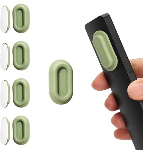 WALLFID Supporto da Parete per Telecomandi Magnetico in Silicone, 4 Pacco - Organizer da Parete compatibile con Telecomandi Curvi (Verde matcha 4 Pack)