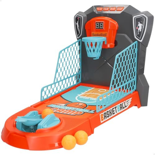 ColorBaby 47821 CB Games Mini Canasta Baloncesto Infantil, Juego de Mesa, Basket electrónico, con Marcador y Lanzador, 3 Niveles, Control de Tiempo, Incluye 3 Pelotas, Juego de puntería