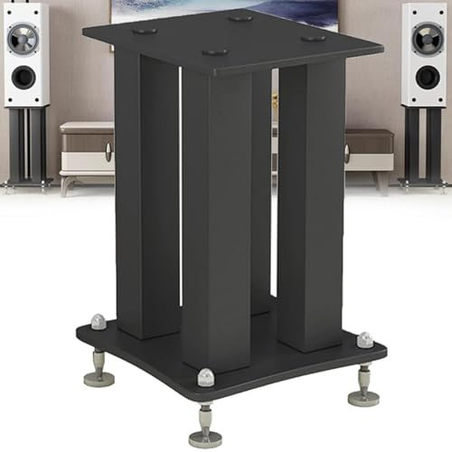 Support D'enceinte Sur Pied, Supports D'enceintes À Vibrations Réduites, Paire De Supports D'enceintes De Bibliothèque Tout En Acier, Pour La Maison Et Le Cinéma,40cm