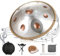 Handpan 440 Hz, 9 Töne 22 Zoll Steel Instrument, Handpan Drum Gold in D Minor Zungentrommel mit Weicher Tasche, Schlägeln, Handtrommelständer (Silver, 9 Töne 22 Zoll)