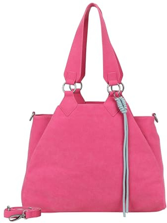 Fritzi Maia Jacky Shopper Bag Vegan Lederimitat Damen Handtasche Alltag Büro Reisen Reißverschluss abnehmbarem verstellbarem Schultergurt 40,5 x 29 x 15,5 cm – Schwarz, Rot, Grau, Pink, Blau, Olivgrün