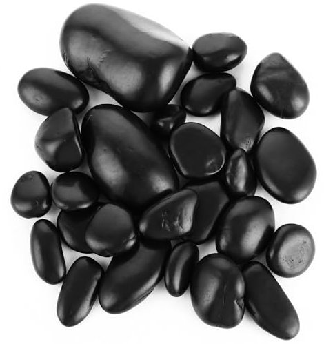 MUXHEL 1,5 kg de galets décoratifs noirs pour aquarium, pot de fleurs, aménagement paysager, remplissage de vase