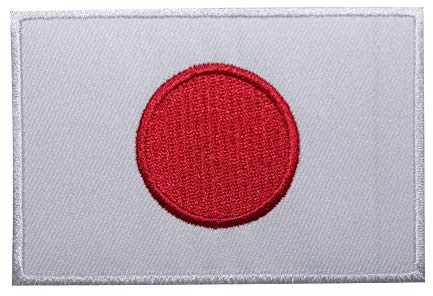 Parche bordado con logotipo de la bandera de Japón para coser o planchar