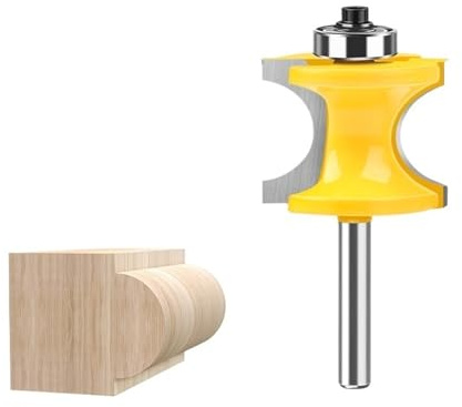 Bullnose Router Bit, 6mm 1/4 Inch Shank Edge Beading Bit Half Round Bearing Bullnose Milling Cutter Woodworking Tool 1pcs/5pcs(6X12.7mm)