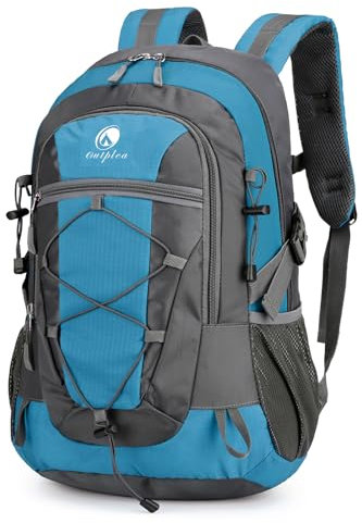 Outplea 25L Wanderrucksack Wasserdichter Herren Damen, Bequem Trekkingrucksack Klein, Outdoor Rucksäcke Tagesrucksäcke für Reisen Bergsteigen Camping, Seeblau