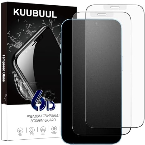 KUUBUUL Verre Trempé Mat pour iPhone 12/iPhone 12 Pro, 2 Pièces Protection D'écran Matte, Anti-Reflet et Anti-Traces de Doigts, Dureté 9H Antichoc Anti Rayure Vitre