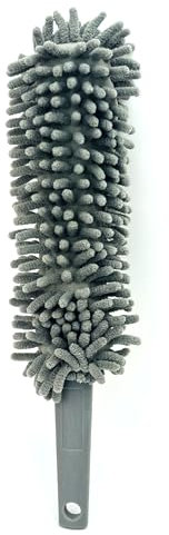 Lizzy Chenille Microfiber Duster | Handheld Noodle Duster, Chenille Wand Hand Dusters, Washable Removable Head | for Cleaning High Ceiling Fans, Cars, Blinds, Cobweb