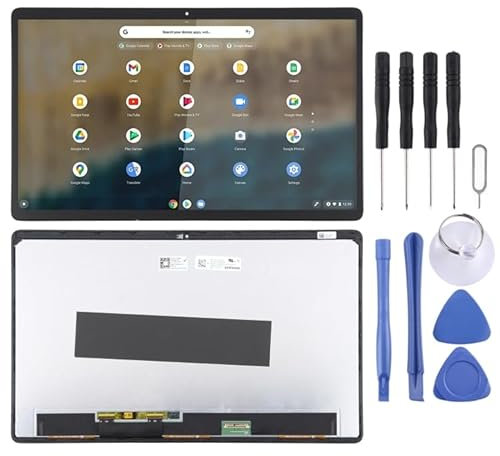 KXPASUKOJX for Lenovo Duet 5 Chromebook 13Q7C6 30 Pins 1920x1080 OLED LCD Screen Digitizer Full Assembly with Frame (Black)