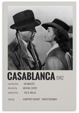 MMCJUH Casablanca Wandkunst, buntes dekoratives Poster, Kunst, Leinwand, Geschenk für Freunde, schön, geeignet für Wohnzimmer und Schlafzimmer, ungerahmt, 30 x 45 cm
