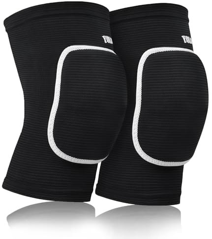 Viexpand 2 Pezzi Ginocchiere Sportive,Ginocchiere Elastiche Traspiranti,Protezione del Ginocchio Sport per Danza Pallavolo Basket Yoga, Ginocchio Per Uomini e Donne,Supporto Morbido,Nero,M