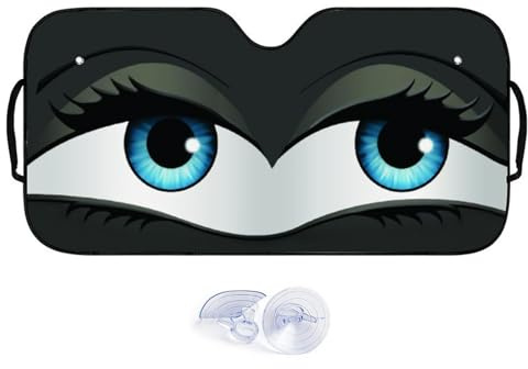 Sonnenschutz Auto Frontscheibe, Cartoon Augen Sonnenblende Vorne Faltbar Auto Windschutzscheibe Abdeckung Windschutzscheibe Sonnenschutz Frontscheibenabdeckung für die meisten Autos & SUV, 137x70cm