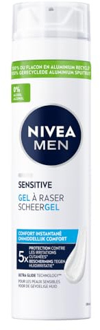 NIVEA MEN - Gel Rasage Homme - Protection Contre 5 Signes d'Irritation Dus au Rasage - Formule Sans Alcool à la Camomille & Hamamélis - Peaux Sensibles - Testé Sous Contrôle Dermatologique - 200 ml