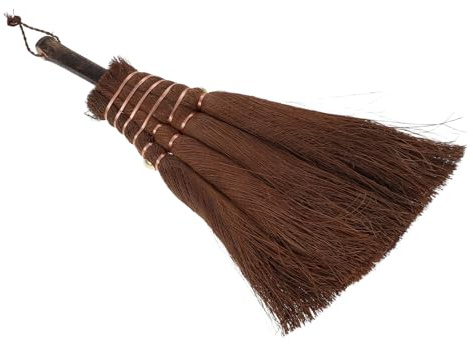COLLBATH Balayette Compacte Japonaise à Manche Palmier Mini Brosse Brune Multifonction pour Nettoyage Bureau Comptoir Voiture et Cuisine Outil Précis et Facile Entretien