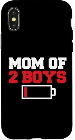 Mom of 2 boys low battery Case for iPhone X/XS