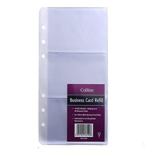 Collins Business Card Ringbinder Refill (10 Pack), 2745R