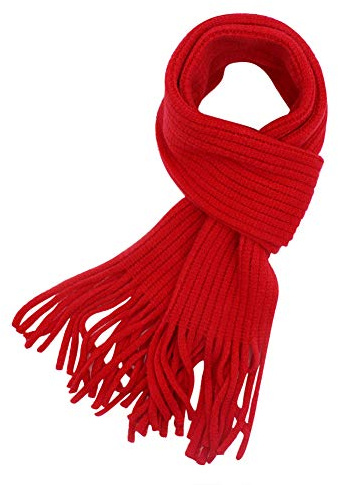RARITYUS Kids Knitted Tassel Scarf Fashion Solid Color Toddler Soft Warm Scarves Neck Warmer Winter for Girls Womens
