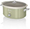 Swan Retro SF17031GN Slow Cooker 6,5L Abnehmbarer Kochbehälter, PFOA-und PTFE-freier Keramischer Antihaft-Behälter, 3 Temperaturstufen, Glasdeckel, Vintage-Design, Grün, 320W, 320, Keramik, 6.5 liters