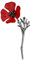 Beito Unisex Mohnblumen-Blumen-brosche Revers Abzeichen Pin Roter Kristall Broschen Gedenktage Geschenke