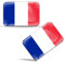Biomar Labs® 2 x Aufkleber 3D Gel Silikon Stickers Frankreich France Französische Flagge Fahne Flag Auto Motorrad Fahrrad Fenster Tür PC Handy Tablet Laptop F 33