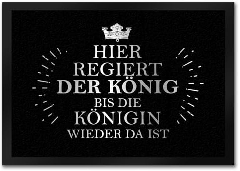 trendaffe - Hier regiert der König Fußmatte mit Krone Motiv