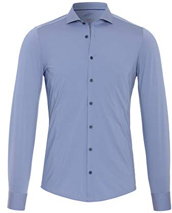 pure h. tico Pure- Functional Hemd Langarm Uni Mittelblau 41
