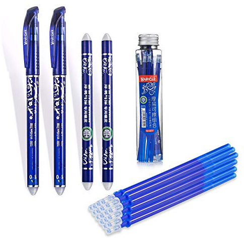 Radierbarer Kugelschreiber set Zum Radieren,Wegradierbar Ersatzmine löschbare Pens Wegradieren 2 Stift Radierbar 0.5mm Gel Ink Pens+20 Minen+ 2 Radiergummi Sticks für Studenten Schule Büromaterial