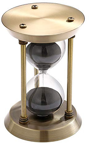 SuLiao Sanduhr, 30 Minuten, antikes Messing, schwarz, einzigartige Vintage-Sanduhr aus Glas für Zuhause, Schreibtisch, Bürodekoration