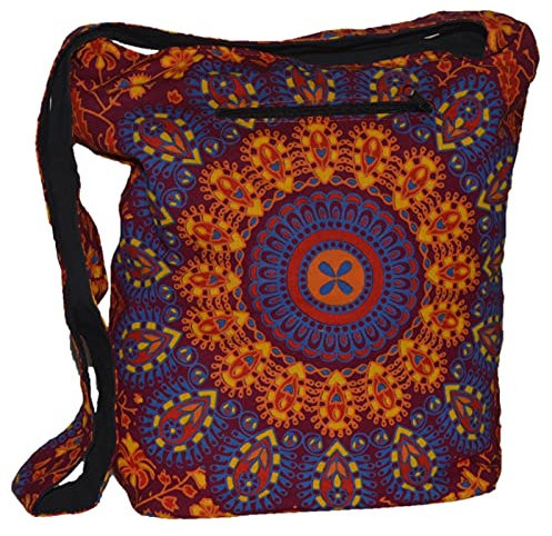 Schultertasche Umhängetasche Beuteltasche Freizeittasche Ethno Boho Hippie Goa Tasche Mandala (B08.10)