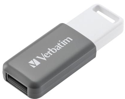 Verbatim DataBar - Chiavetta USB compatta con memoria dati da 128 GB, chiavetta USB 2.0 portatile, colore grigio, ideale per laptop, PC e notebook