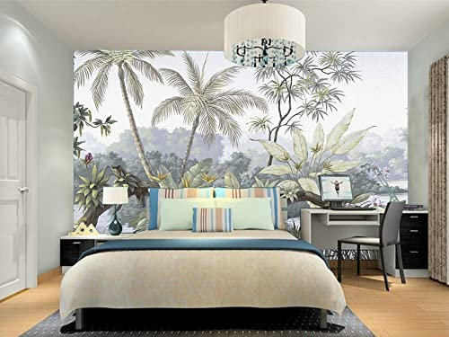 3D Papier Peint Panoramique Jungle,Personnalisation Papier Peint Soie Jungle Tropicale, XXL Mural Papier Peint, Personnalisation, Parfait Décoration pour Salon, Chambre, Chambre D'enfant, Fille
