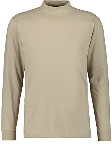RAGMAN Herren Stehkragenshirt Langarm Beige-Melange-081, 4XL