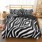 Bettwäsche 135x200 Zebra Bettwäsche-Sets 3 Teilig, Bettbezug 135 x 200 Weiche Mikrofaser mit 2 Kissenbezüge 80x80 cm mit Reißverschluss