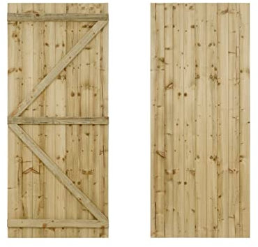 Featheredge Wooden Garden and Side Gates (v1) (H-1800, W-975, Natural (Light Green) Finish)